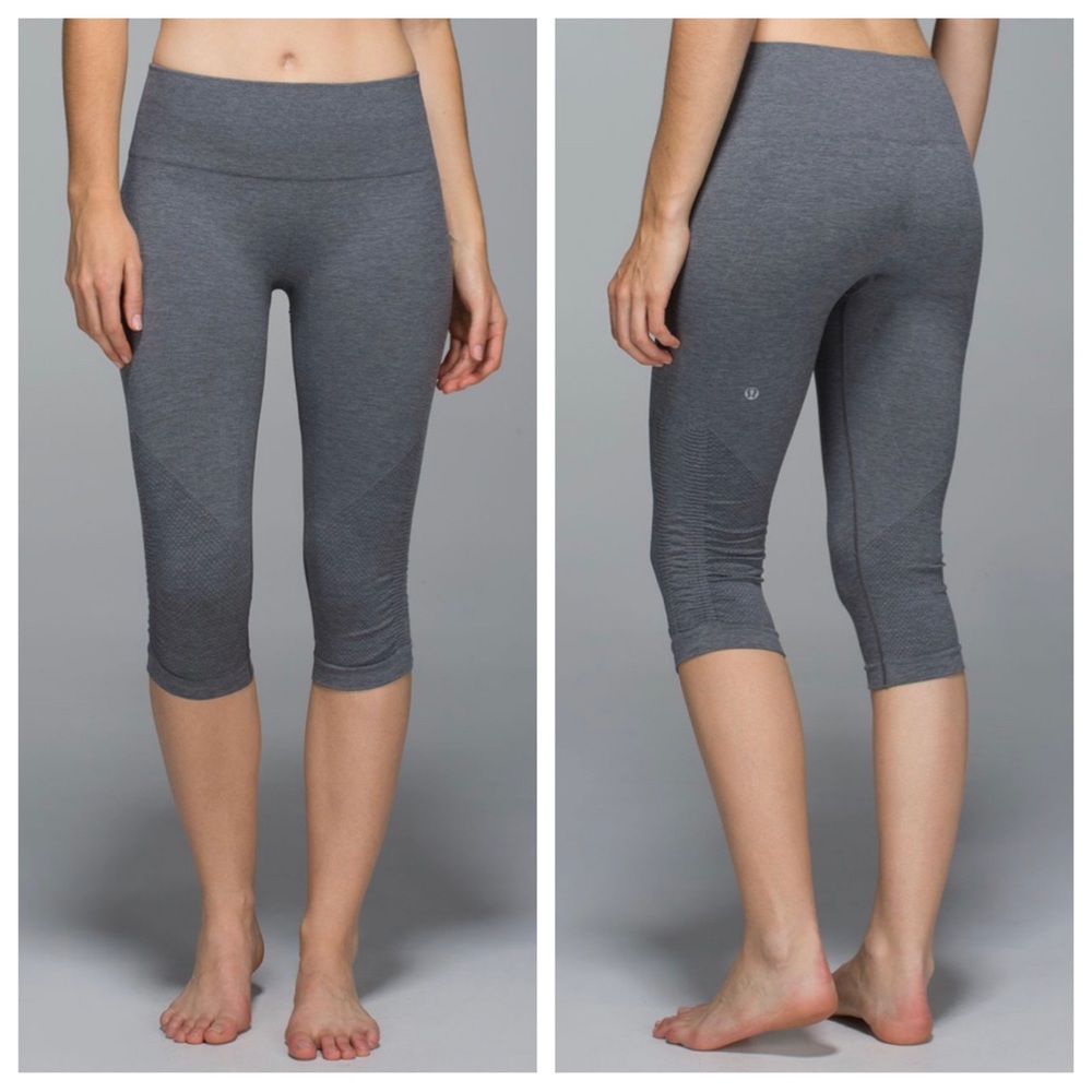 Lululemon In The Flow Crop II in Heathered Slate Grey